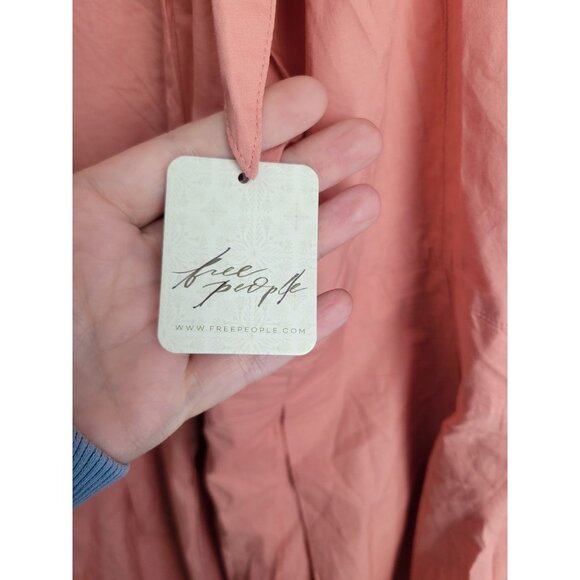 NWT Free People In My Town Pleated Midi Dress Large $108 Canyon Clay - Picture 8 of 9